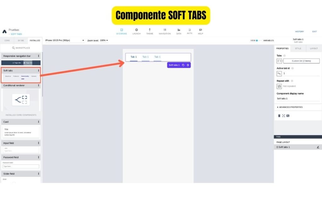 Componente Soft tabs