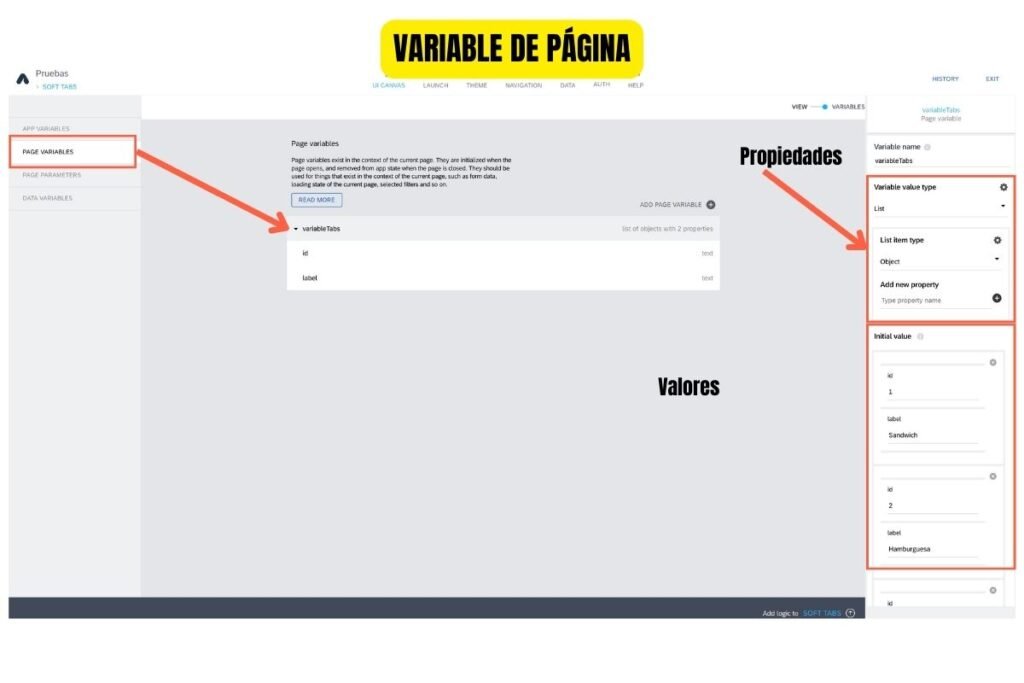 Variable de página para Soft Tabs