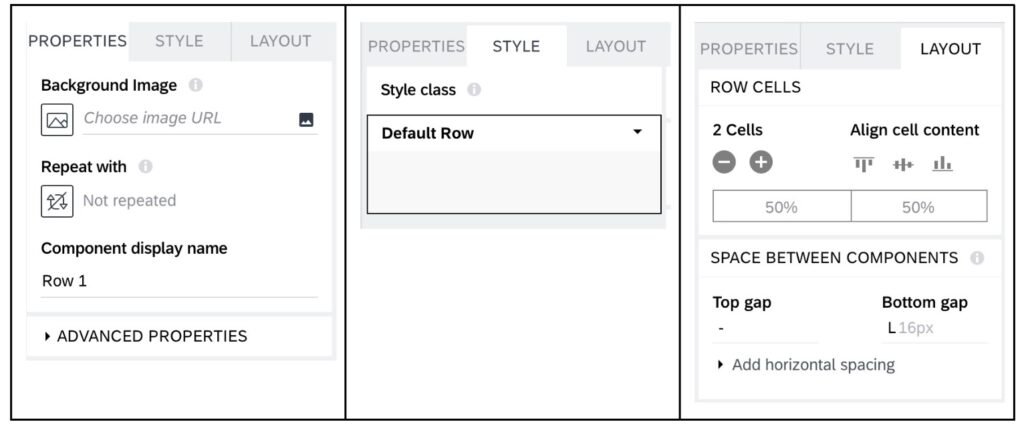 Configuración ROW