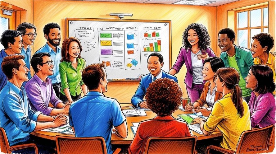 Un grupo de personas rodea a un representante 